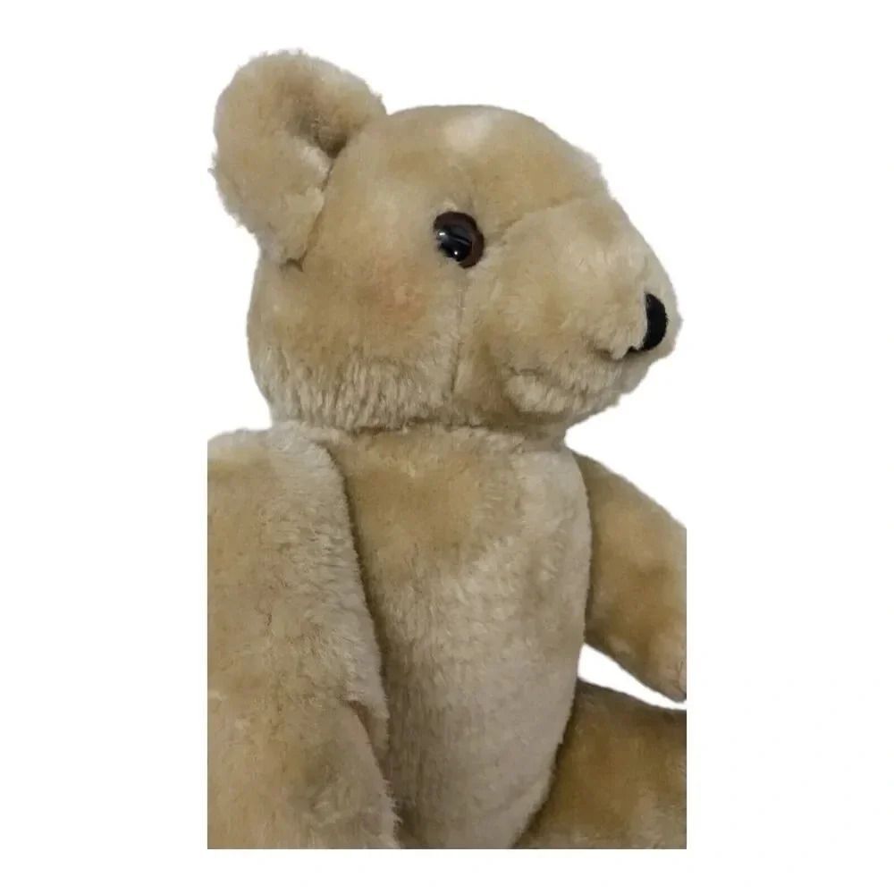 Vintage Stuffed Tan Teddy Bear Movable Arms/Legs 12" Adorable - Picture 9 of 9